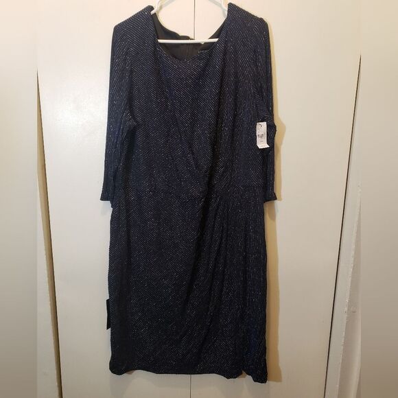 Lane Bryant Ruched Side Sparkle Dress 22/24 - Picture 4 of 11